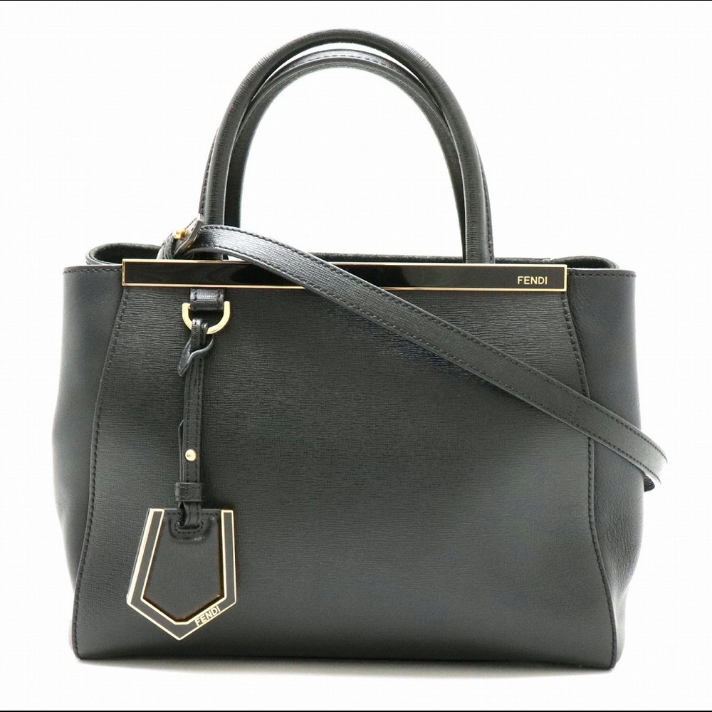 Fendi Petite 2Jours authentic black leather bag